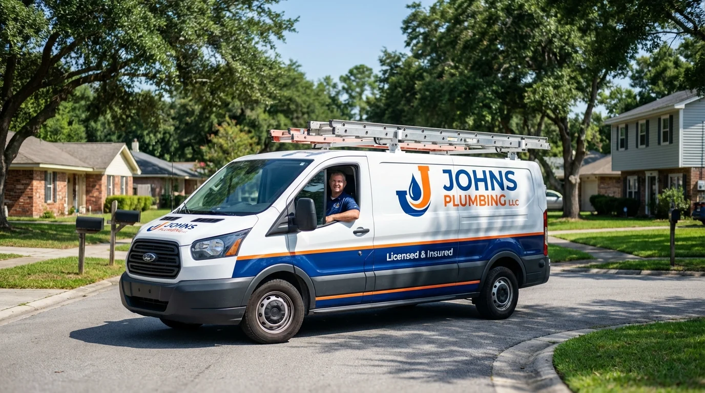Johns Plumbing LLC service van in Greenville, KY